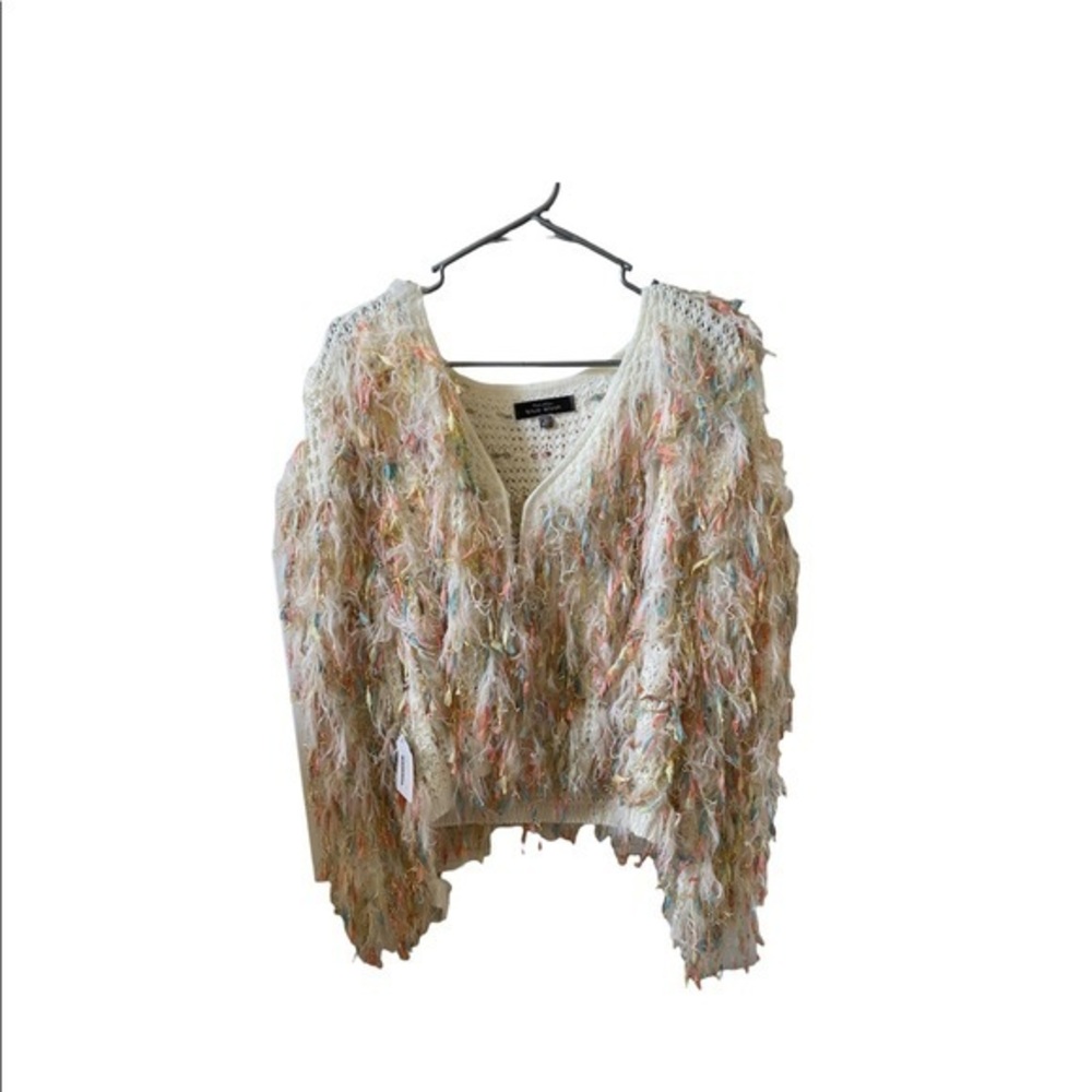 Colorful white furry jacket